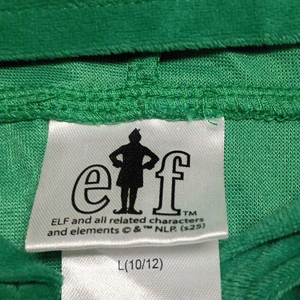 Hooded Flame resistant Elf movie Buddy costume pajamas Childrens L 10-12 - Picture 6 of 7